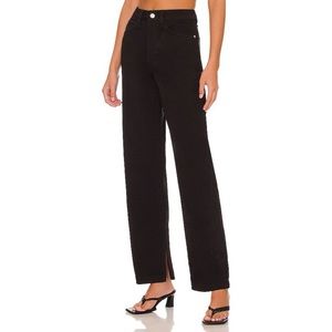 We Wore What X Revolve Black Mom Slit Straight Jeans Size 26 NWT